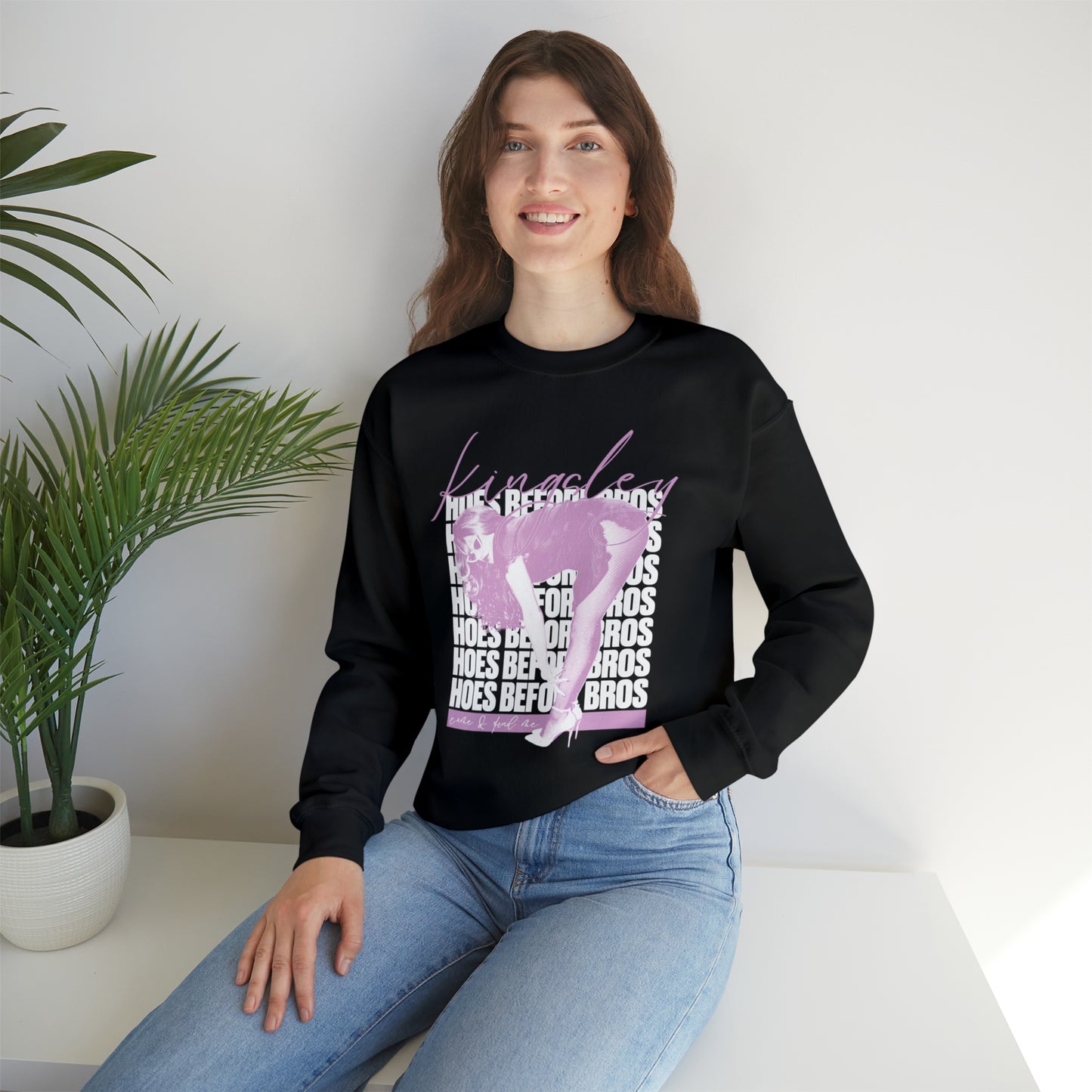 Hoes Before Bros, Unisex Crewneck Sweatshirt