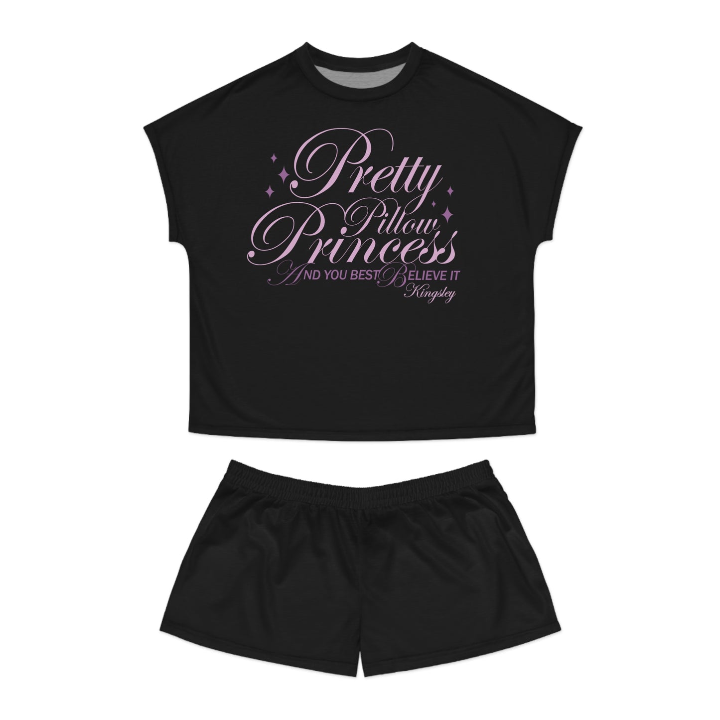 Sunset Hours Lyric Line 'Pretty Pillow Princess' — Pajama Shorts Set