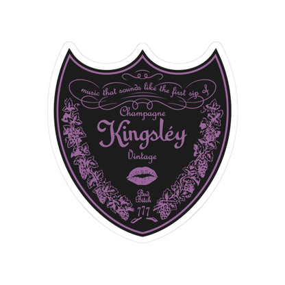 Kingsley's Slogan 'Music That Sounds Like The First Sip of Champagne' Vintage Label – Sticker