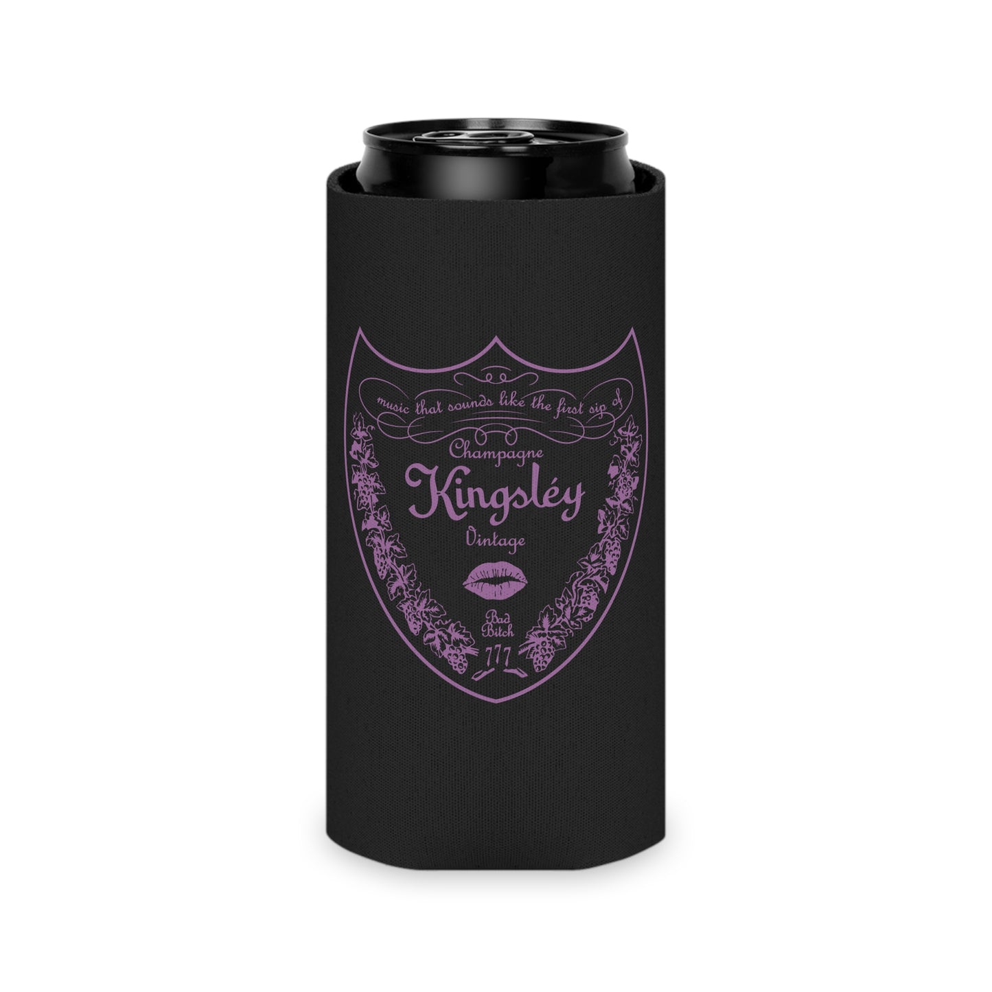 Kingsley's Slogan 'Music That Sounds Like The First Sip of Champagne' Vintage Label – Koozie